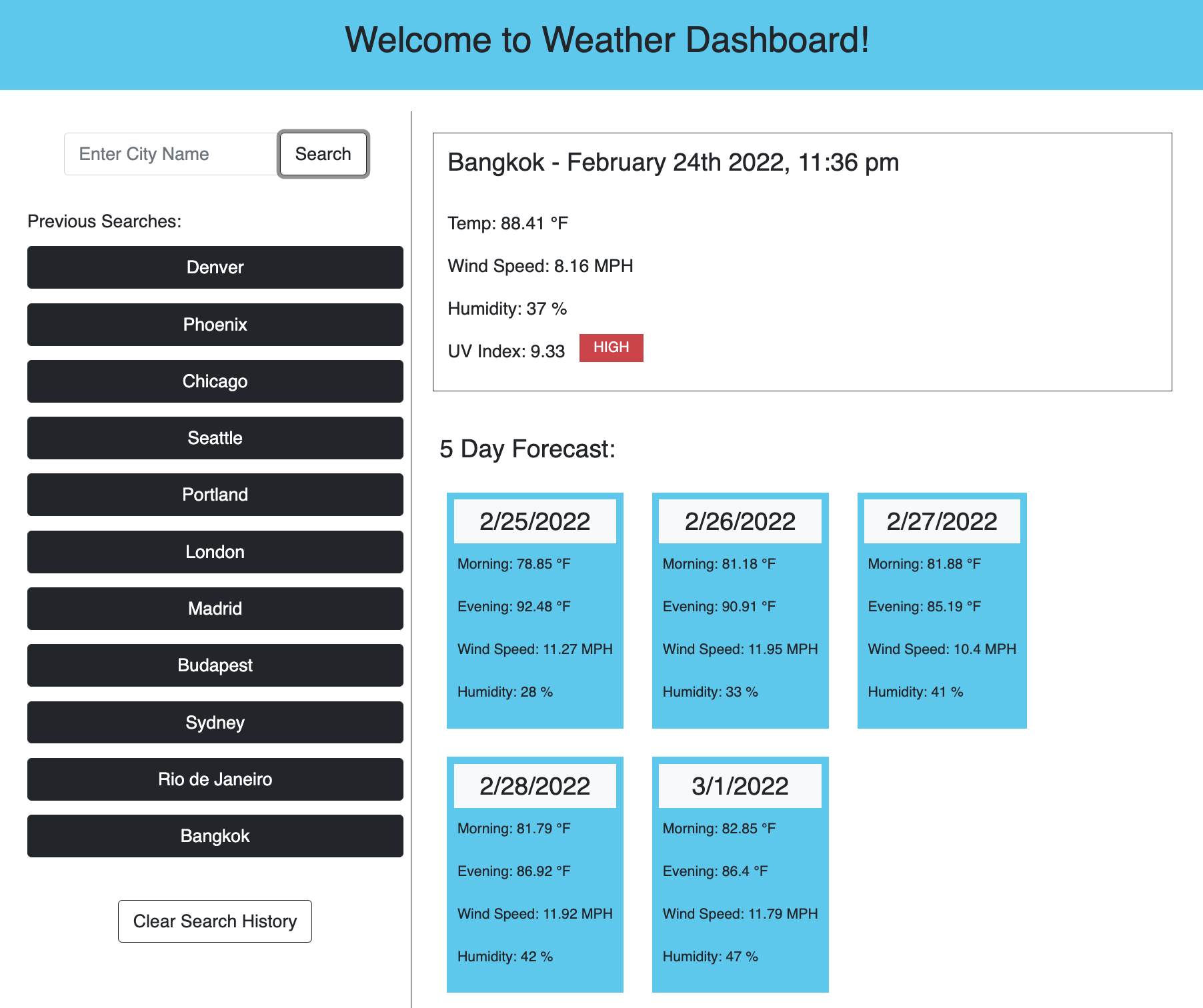 Weather Dashboard